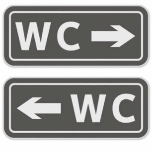 WC WC Toilettenentleerungsschild Aufkleber