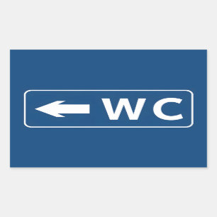 WC WC Toilettenentleerungsschild Rechteckiger Aufkleber