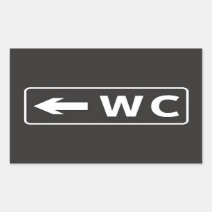 WC WC Toilettenentleerungsschild Rechteckiger Aufkleber