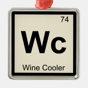 Wc - Wein Kühler Chemie Periodensystem Symbol Ornament Aus Metall