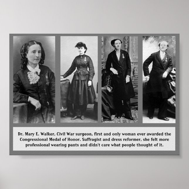 WCW Mary E Walker Suffragist Medal of Honour Poster (Vorne)