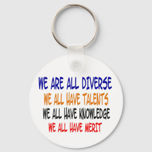 We Are All Diverse (White)nKeychain Schlüsselanhänger