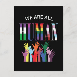 We Are All Human Colorful Hands Postcard Postkarte