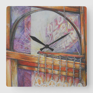 We Are All Moths Flying Around the Same Light. Quadratische Wanduhr