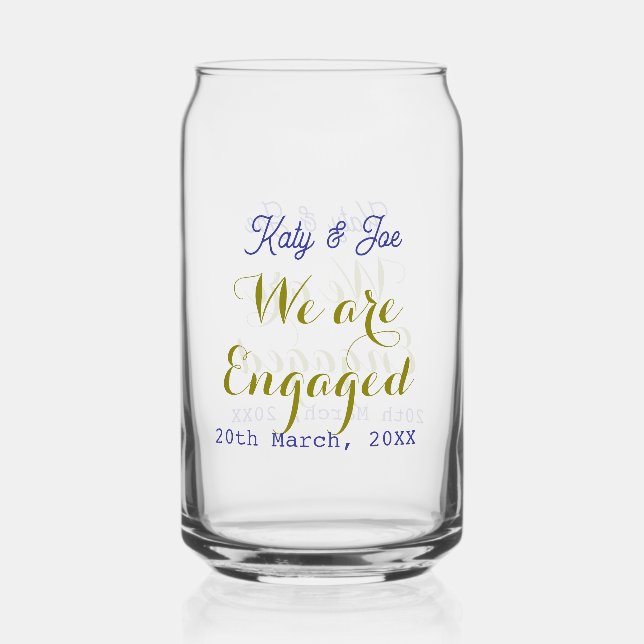 We are Engaged purple gold name date elegant simpl (Recto)