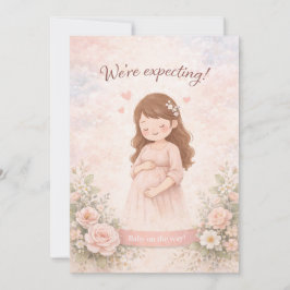 We Are Expecting a Baby Announcement Card Minimal Einladung