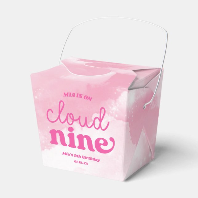 We Are On Cloud Nine Pink 9th Ninth Birthday Party Geschenkschachtel (Vorderseite)