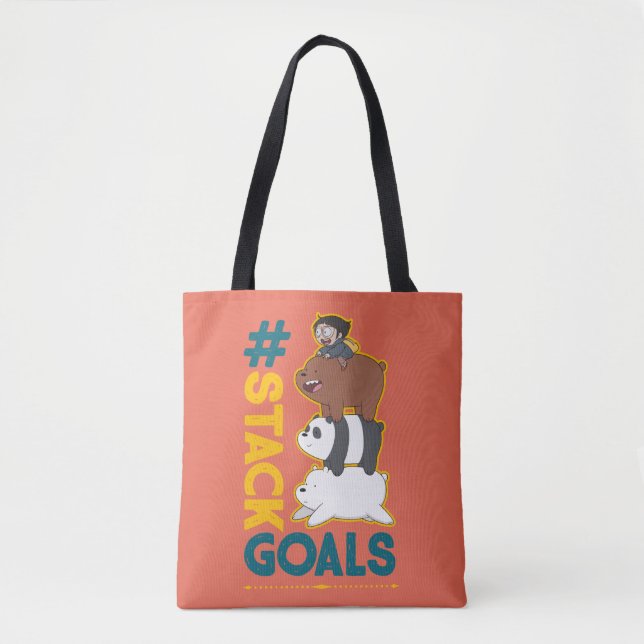 We Bare Bears and Chloe - #StackGoals Tasche (Vorderseite)
