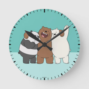 We Bare Bears Group Hug Runde Wanduhr