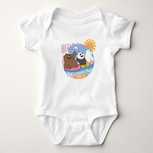 We Bare Bears - Hello Summer! Let's Have Fun Baby Strampler (Vorderseite)