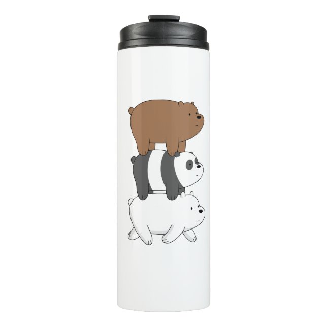 We Bare Bears Stack Tumbler | Grizz panda&Ice Bear Thermosbecher (Vorderseite)