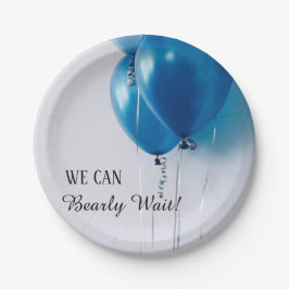 We Can Barely Wait Baby Boy Shower Paper Plate Pappteller