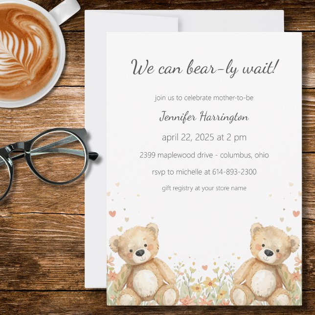 We Can Bear-ly Wait Baby Shower Invitation Einladung (Von Creator hochgeladen)