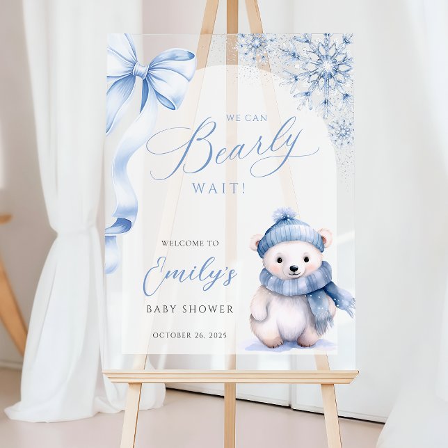 We Can Bearly Wait Acrylic Welcome Sign Acrylschild (Von Creator hochgeladen)