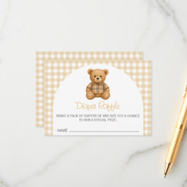 We Can Bearly Wait Baby Shower Diaper Raffle Begleitkarte