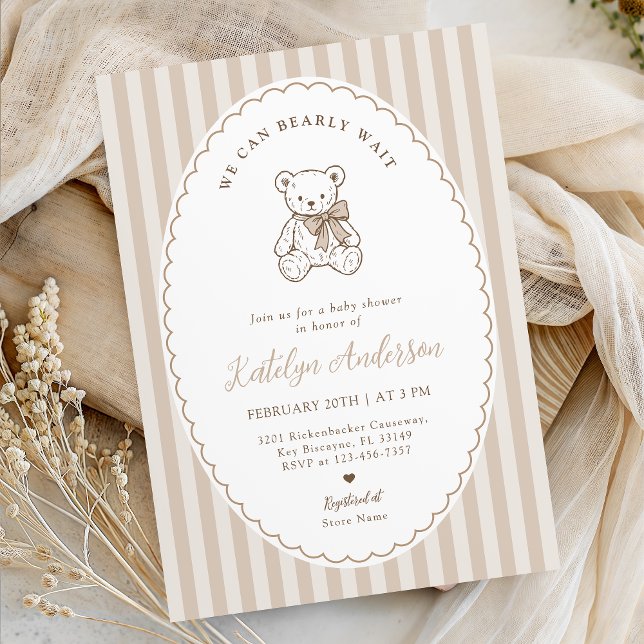 We Can Bearly Wait Baby Shower Invitation (Créateur téléchargé)