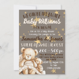 We can bearly wait baby shower invitation einladung