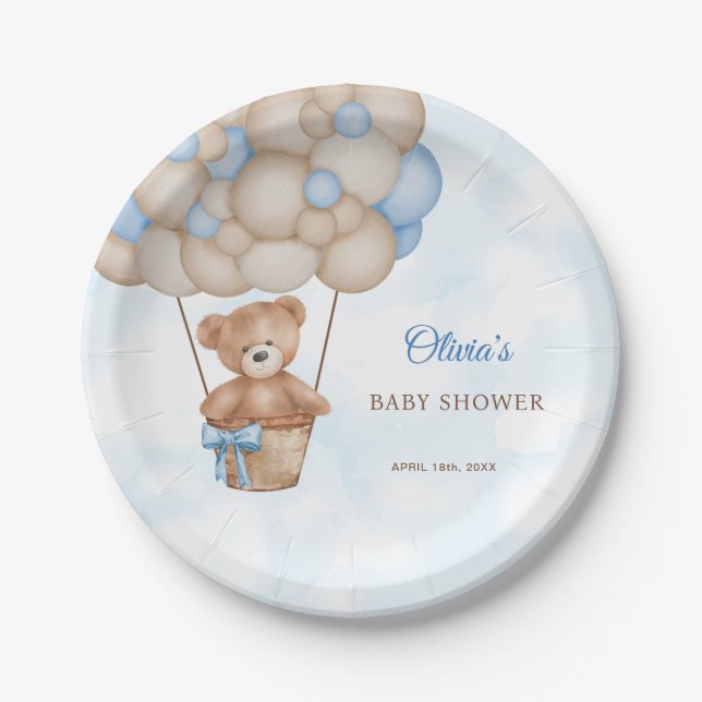 We Can Bearly Wait Baby Shower Pappteller (Vorderseite)