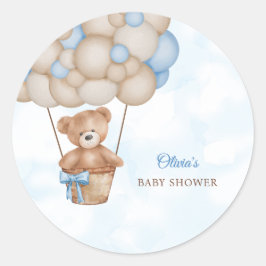 We Can Bearly Wait Baby Shower Runder Aufkleber