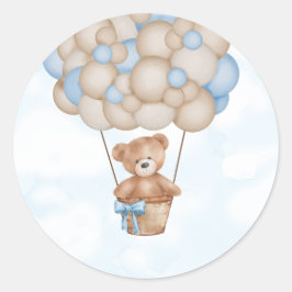 We Can Bearly Wait Baby Shower Runder Aufkleber