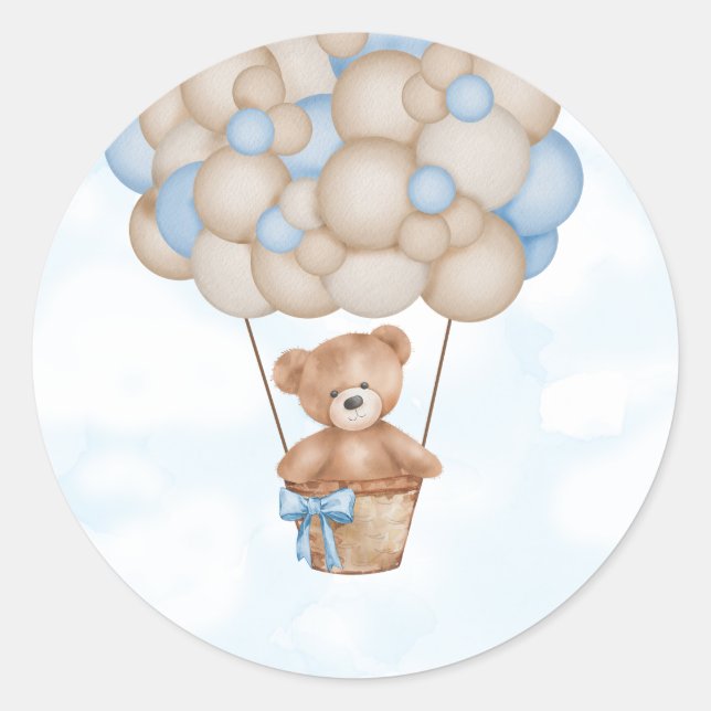 We Can Bearly Wait Baby Shower Runder Aufkleber (Vorderseite)