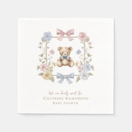 we can bearly wait baby shower serviette