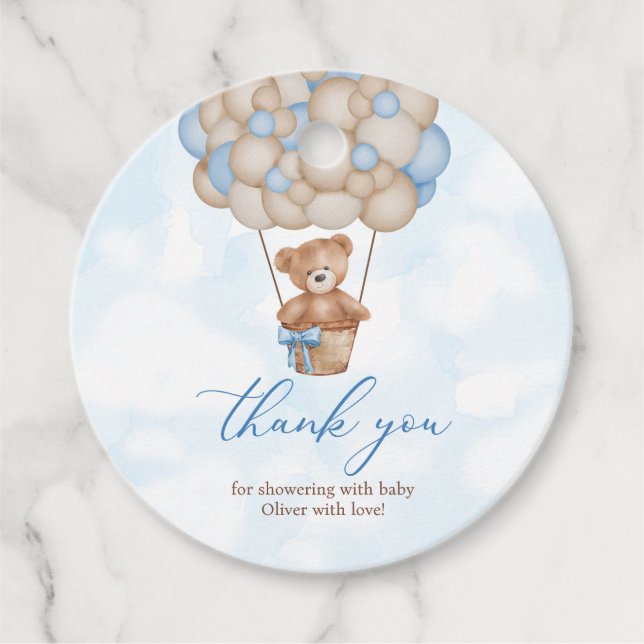 We Can Bearly Wait Baby Shower Thank You Geschenkanhänger (Vorderseite)
