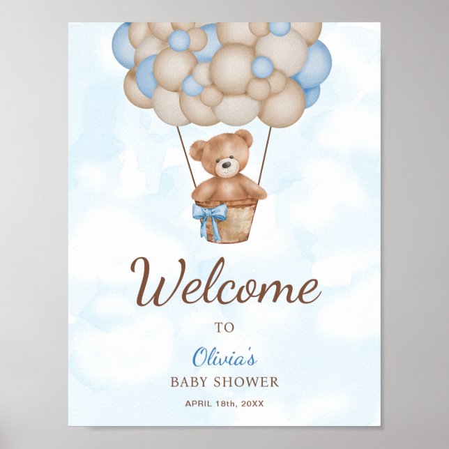 We Can Bearly Wait Baby Shower Welcome Sign Poster (Vorne)