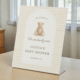 We Can Bearly Wait Baby Shower Welcome Sign Sockelschild