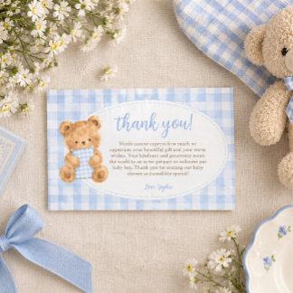 We Can Bearly Wait Bear Boy Thank You Mitteilungskarte