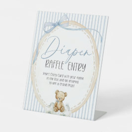 We Can Bearly Wait Bear Diaper Raffle Baby Shower Sockelschild