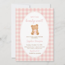 We Can Bearly Wait Bear Girl Baby Shower