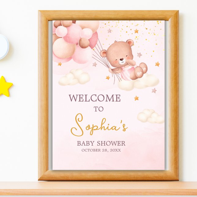 We Can Bearly Wait, Bear Girl Baby Shower Poster (Von Creator hochgeladen)