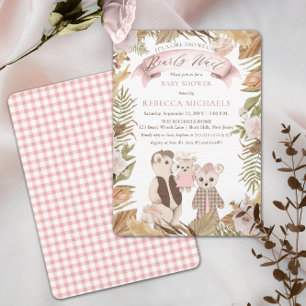 We Can Bearly Wait Boho Bear Family Baby Shower Einladung