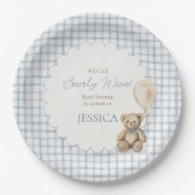 We Can Bearly Wait Boy Teddy Bear Baby Shower