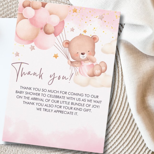 We Can Bearly Wait Cute Bear Baby Shower Dankeskarte (Von Creator hochgeladen)