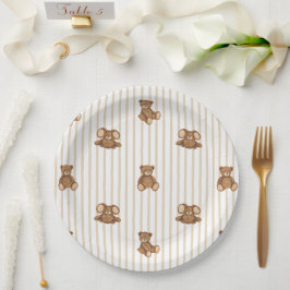 We Can Bearly Wait Elegant Baby Shower Pappteller