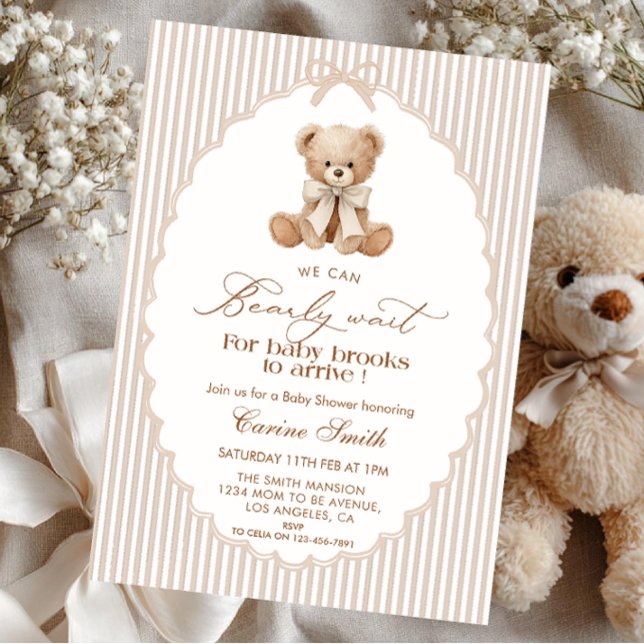 We Can Bearly Wait Gender Neutral Baby Shower Einladung (Von Creator hochgeladen)