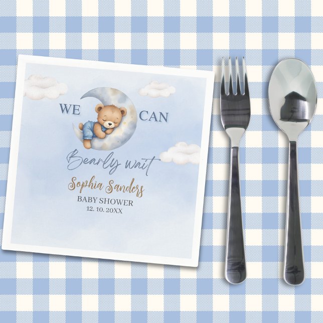 We Can Bearly Wait Party Napkins Serviette (Von Creator hochgeladen)