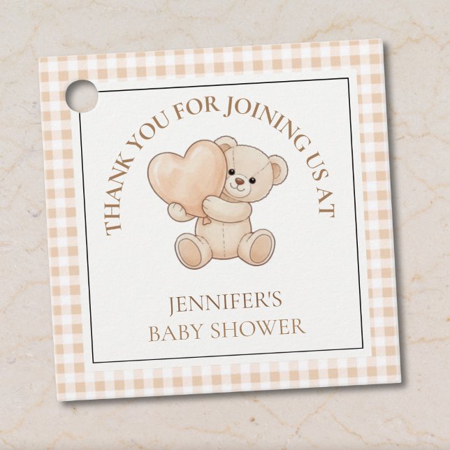 We Can Bearly Wait Teddy Bear Baby Shower Geschenkanhänger (Von Creator hochgeladen)