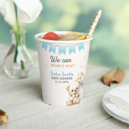 "We Can Bearly Wait! Teddy Bear Baby Shower Pappbecher