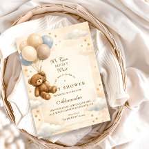 We Can Bearly Wait Teddy Bear Balloon Baby Shower