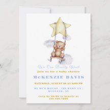 We Can Bearly Wait Teddy Bear Boy Baby Shower
