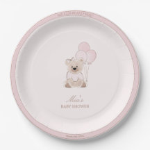 We Can Bearly Wait Teddy Bear Pink Baby Shower