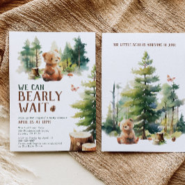 We Can Bearly Wait Woodland Baby Shower Invitation Einladung
