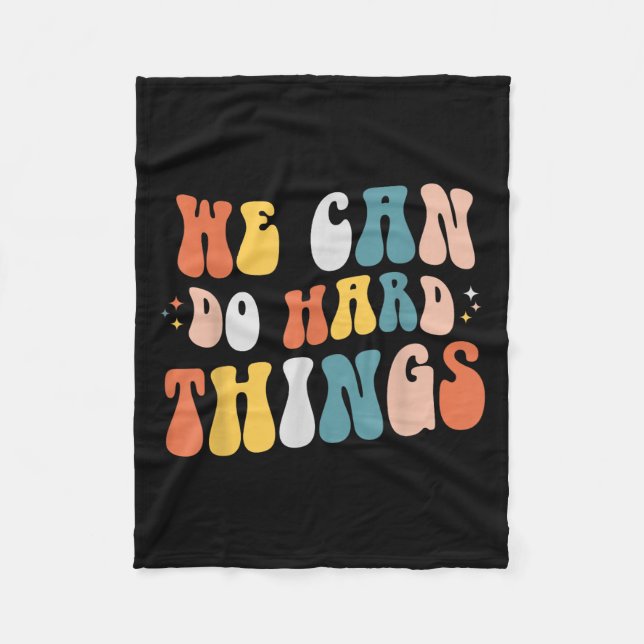 We Can Do Hard Things Motivational Teacher Wavy  Fleecedecke (Vorderseite)