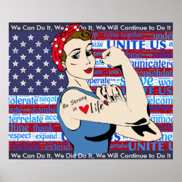 "We Can Do It" Poster de femme patriotique avec dr
