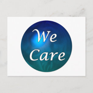 "We Care" - zeigen Sie, dass Sie sich interessiere Postkarte