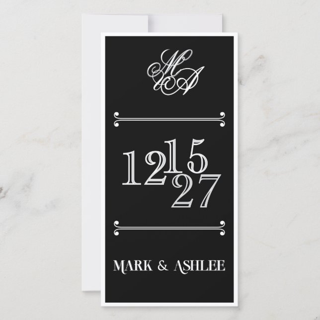 We Do 8x4 B&W Double Sided Wedding Invitation (Devant)