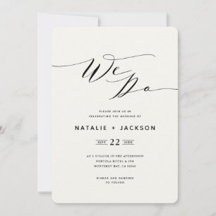 We Do navy bleu script texte élégant invitation de